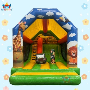 WINWAYTOYS Commercial Safari Jungle <b>Inflatable</b> Bouncy Castle PVC 4x3.5m for Sale - Product Image 3