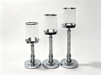 Porte-bougie Hurricane, élégant chandelier à tige haute, bougie pilier en option, taille et finition personnalisables pour table de mariage et décoration intérieure