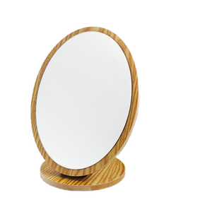 Square Round High-Definition Classic Wooden Makeup <b>Mirror</b>-<b>Desktop</b> Portable -Folding Travel-Friendly Bathroom <b>Mirror</b> - Product Image 1
