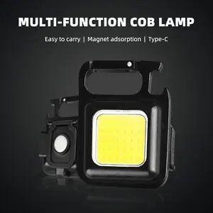 Ouvre-bouteille multifonction LED COB Portable Rechargeable, lampe de poche pour Inspection, travail, porte-clés, lampe de travail
