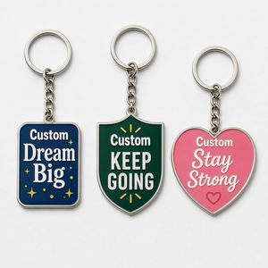 Porte-clés personnalisés en gros de haute qualité avec texte inspirant et mots encourageants pour récompenses d'employés et d'étudiants - Product Image 1