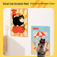Tapis et planche à gratter pour chat en sisal imprimé, résistant à l'usure et sans éclats, style mignon pour usage domestique