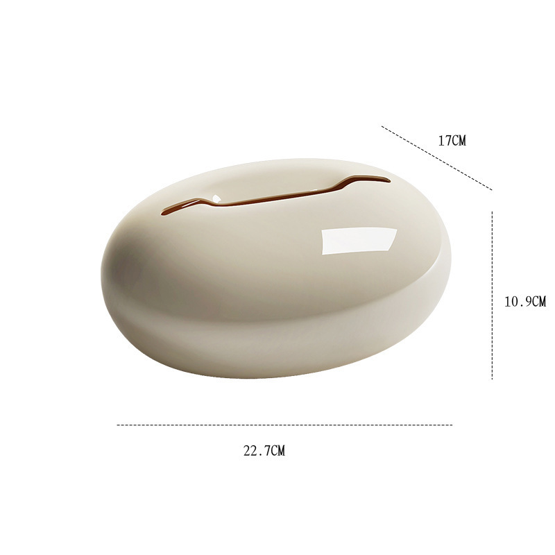Creamy white teardrop-shaped tissue box [single layer]