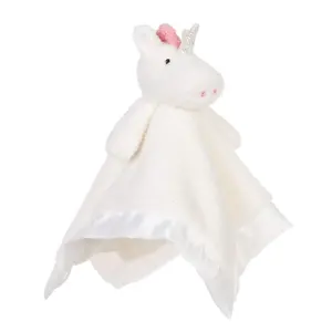 Newborn Baby Security Blanket Sleep Soother Comforter, Heartbeat Unicorn Stuffed Animal Plush Toy Snuggle Blanket For Baby Crib