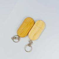 Kualitas tinggi disesuaikan USB kayu Flash Drive dengan gantungan kunci 2GB untuk 64GB mendukung Logo kustom untuk promosi