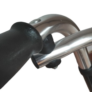 Déambulateur Kangya en acier inoxydable avec roues grises à courbure unique, aide à la mobilité pour personnes âgées - Product Image 5