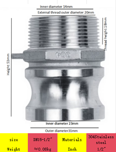 Conector de Plomería de Acero Inoxidable de Alta Presión, Reductor con Rosca Macho SAE de 1/2 Pulgada, Resistente a la Corrosión - Product Image 2