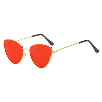 Lunettes de soleil œil de chat en métal pour femmes, lunettes de soleil tendance, lunettes de soleil pour hommes