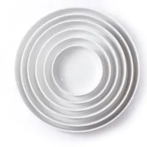 Jinbaichuan Factory Wholesale Custom Dinnerware Ceramic Dishes Round White Porcelain Dinner Plate For Hotel Restaurant