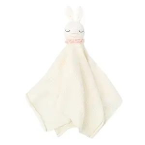 Pinuotu lavable lapin dormir confort poupée jouet bavoir mâché bébé couverture couette lapin enfant en bas âge Crochet serviette apaisante