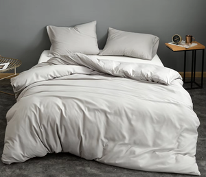 Juego de Ropa de <span class=keywords><strong>Cama</strong></span> Moderno de Tres Piezas, Transpirable, de Poliéster Cepillado, 200 Hilos, Color Sólido, Juego de Sábanas y Fundas de Almohada para el Hogar - Product Image 2