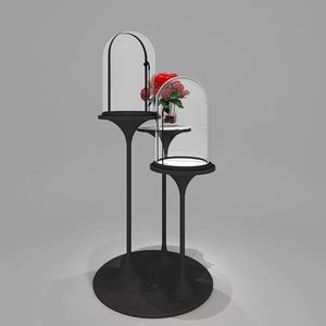 Logo personnalisé en acier inoxydable marbre verre acrylique verrouillé cube en verre vitrine de bijoux de luxe avec lumière LED - Product Image 1