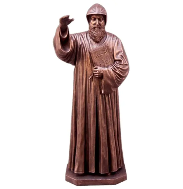 Bronce cobre fundido St Charbel Escultura Saint Charbel Makhluf Santa Estatuilla Estatua para la venta