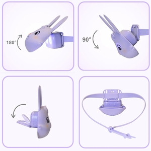 Lampe <span class=keywords><strong>frontale</strong></span> LED rechargeable USB portable, design créatif en forme de lapin, mini jouet d'urgence doux pour bébé, idéale comme cadeau - Product Image 2