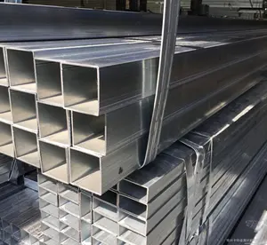 Fabrika kaynağı shs rhs sıcak daldırma 2x3 için galvanizli boru ön galvanizli kare kesitli çelik tüp çit direği