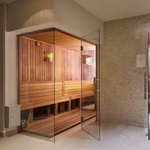 ห้องซาวน่าอินฟราเรดไฟฟ้ากลางแจ้งสุดหรูสำหรับหลายคน พร้อมห้องแต่งตัว สำหรับบ้านพักตากอากาศ รับประกัน 2 ปี - Product Image 3