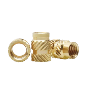 Insertos Rosqueados Personalizados em Latão com Acabamento Serrilhado <span class=keywords><strong>CNC</strong></span>, de M2 a M10, Conforme Desenho para Moldes de Plástico e Borracha - Product Image 3