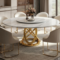 Table de réception moderne en acier inoxydable doré avec plateau en marbre, mobilier d'hôtel, salle à manger, salon, événement, salle de banquet