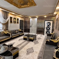 Ensemble de meubles arabes de luxe sur mesure haut de gamme, faits à la main, style Majlis, pour villa, modulaire, capitonné, en bois, style moyen-oriental