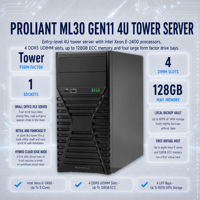 Server Menara ML30 Gen11 ProLiant ML110 ML150 ML310 ML330 ML350 NAS DNS SAS SSD SATA Cloud Backup Memori