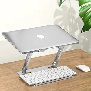 Wholesale Desk Adjustable Foldable Portable Hollow Heat Dissipation Double Axis Lifting Aluminium Laptop Stand