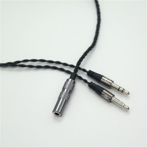 3.5mm Female To Two 3.5mm Male <b>Audio</b> Splitter <b>Cable</b> 1.2M For Mobile Phone Earphone Computer Adapter Black Line Titanium Gray - Product Image 2