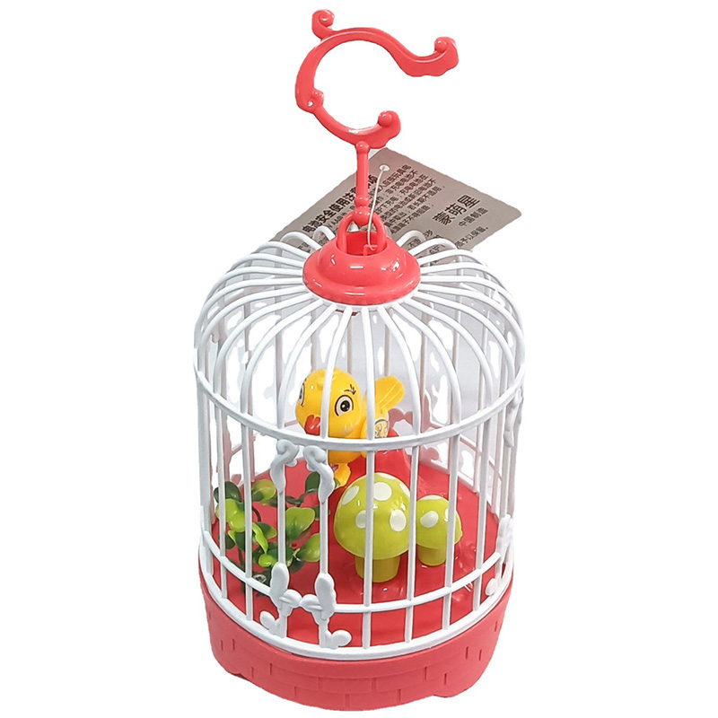 Electronic Pets Birdcage Toy Bird Voice Control With Light And Birdsong