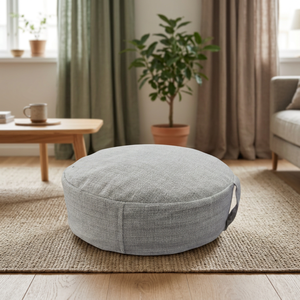 Luxury Silk Cotton Meditation <b>Cushion</b> Handmade Nettle Cotton Floor Eco Friendly Yoga Sustainable Kapok Filled <b>Round</b> seat <b>cushion</b> - Product Image 1