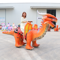 Chuangying Nouveau Dinosaure Animatronique en Forme de Dragon à Enfourcher pour Enfants, Dinosaures à Pieds pour Centres Commerciaux