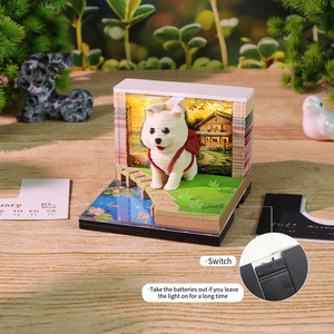 Bloc-notes 3D Aventure Chiot, Calendrier 2027, Sculpture <span class=keywords><strong>de</strong></span> Chien Voyageur avec Lumière LED, Décoration <span class=keywords><strong>de</strong></span> Bureau Esthétique, Cadeau pour Amateurs d'Animaux - Product Image 4