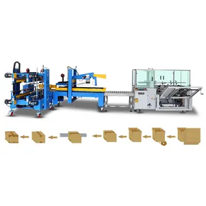2021 Hot selling China high quality automatic carton opening sealing machine production line customized carton erector machine