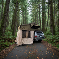 Tente de toit imperméable de luxe Oxford avec échelle et matelas pour SUV |   Tente de voiture rigide Overland, quatre saisons, triple couche, une chambre