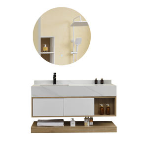 2025 Offre Spéciale nouveau Style mural salle de bain vanités <span class=keywords><strong>pas</strong></span> <span class=keywords><strong>cher</strong></span> moderne étanche lavabo <span class=keywords><strong>en</strong></span> <span class=keywords><strong>bois</strong></span> avec miroir LED - Product Image 2