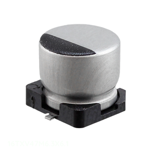 ตัวเก็บประจุแบบติดบนพื้นผิว Manufacturer Channel 47 uF CAP ALUM 47UF 20% 16V SMD 16TXV47M6.3X6.1 - Product Image 1