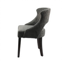 Chaise de salle à manger ergonomique moderne en lin imperméable avec pieds en bois pour la maison, la villa, le bar, l'hôpital et l'atelier