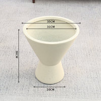 Pot de fleurs en ciment de magnésium nordique, design en forme de bol, sur pied, pour fleurs et plantes vertes, style minimaliste YX138