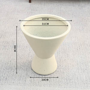 Pot de fleurs en ciment de magnésium nordique, design minimaliste, grand format, sur pied, pour plantes vertes - Product Image 6