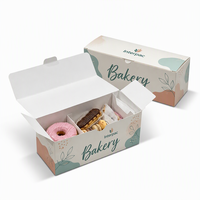 Grande boîte à donuts portable réutilisable avec séparateur 34x9.5x10.5cm Emballage pour pâtisserie Boulangerie Impression personnalisée Vente en gros