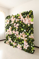 Décor mural de fleurs artificielles en soie, roses et hortensias verts superposés, pour Pâques, Noël, Halloween