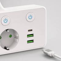 Regleta de Enchufes Universal Estándar Europeo 10A de Cobre y Latón con Puertos USB A+C, Interruptor Maestro y Protección contra Sobretensiones, Venta al por Mayor