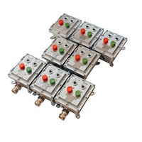 Boîtier de commande électrique antidéflagrant avec bouton poussoir anti-flamme IP66 Ex d IIB T6 Gb 24V-240V 5A pour l'industrie pétrolière et gazière