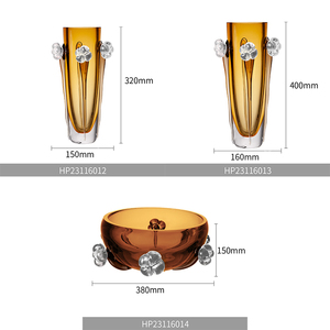 Objeto decorativo <span class=keywords><strong>de</strong></span> lujo para el hogar espesar jarrones <span class=keywords><strong>de</strong></span> <span class=keywords><strong>flores</strong></span> <span class=keywords><strong>de</strong></span> vidrio hechos a mano <span class=keywords><strong>de</strong></span> alta calidad para sala <span class=keywords><strong>de</strong></span> estar - Product Image 2