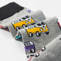 Chaussettes en bambou pour hommes personnalisées, écologiques, antibactériennes, respirantes, décontractées, multicolores, motif de voiture vintage, directement de l'usine