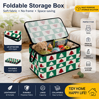 Nouveau produit à succès en stock : Boîte de rangement en non-tissé imprimée sur le thème de Noël, bac de rangement directement du fabricant