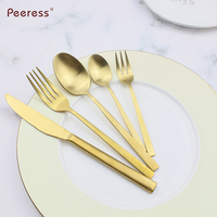 Ensemble de table à manger en acier inoxydable à manche droit moderne et simple fourchette couteau cuillère vaisselle ensemble de vaisselle réutilisable