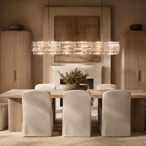 Sleek Multi Layer Crystal Linear Chandelier For Large Dining Room And Commercial Space - Product Image 1