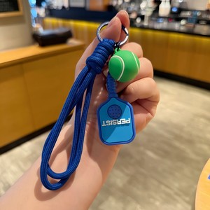 Llavero de Pickleball, Colgante de Silicona con Forma de Pala y Pelota de Fútbol/Voleibol/Tenis, Accesorio Moderno para Mochila/Llavero de Coche - Product Image 4