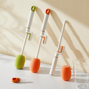 แปรงล้างแก้ว 3 in 1 รุ่น Hy-0138 ด้ามยาวพร้อมฟองน้ำ สำหรับทำความสะอาดกระติกน้ำ ขวดนม แก้วชา วัสดุพลาสติก จากเมืองอี้หวู่ ประเทศจีน - Product Image 4