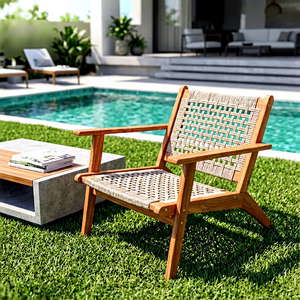 Chaise longue d'extérieur en bois au design moderne et écologique, style ferme, impression couleur intégrale, sans rembourrage, pour sols durs, parcs, écoles, villas - Product Image 1