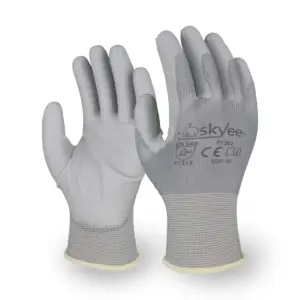 SKYEE Practical Pu Palm Coated 13g Nylon Liner Cut Resistant Anti Slip Safety Labor Working Gloves For Construction Men